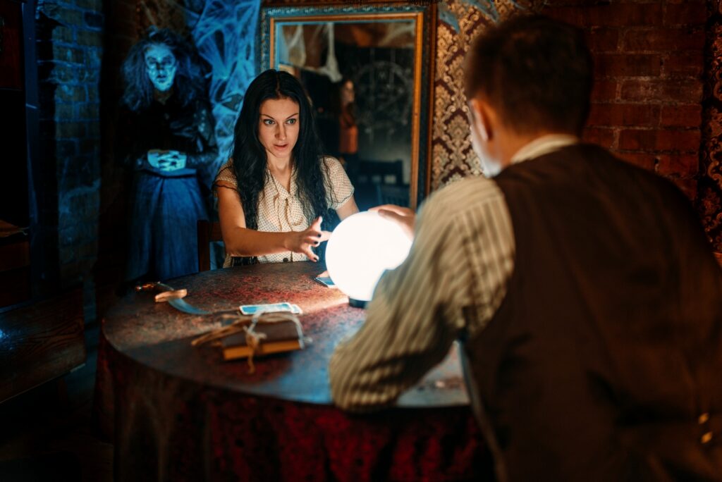 couple on spiritual seance witch on background 2026 01 06 09 16 58 utc