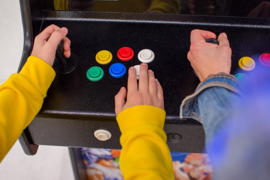 detail on hands playing with joystick on old vinta 2026 01 05 00 22 46 utc