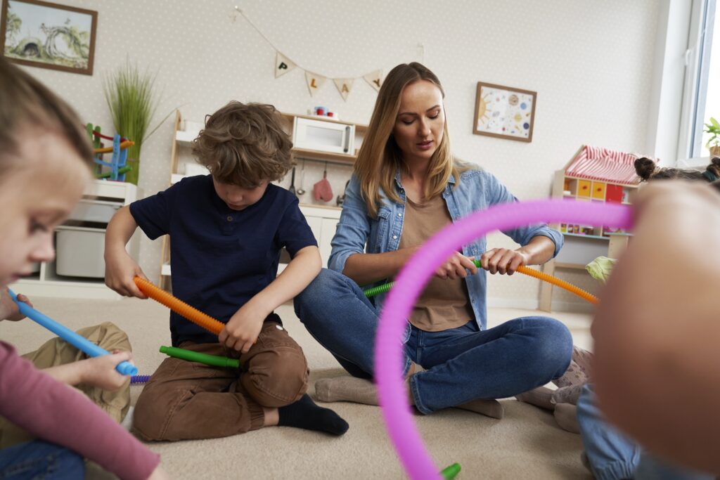 teacher and children doing sensory exercises with 2026 01 06 09 40 22 utc